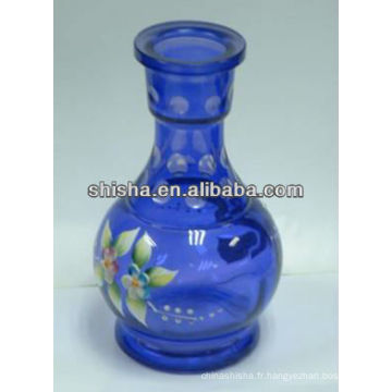 Vase en verre coloré de narguilé, bouteille de shisha meddium main peinture, verre de narguilé